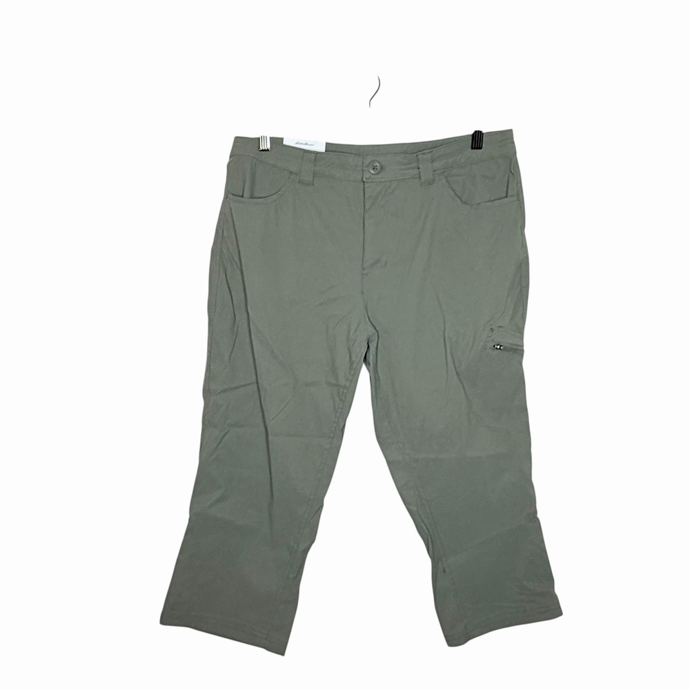 Eddie Bauer Rainier Capri Pants Sprig Womens 14 Water Repellent UPF 50 Hiking